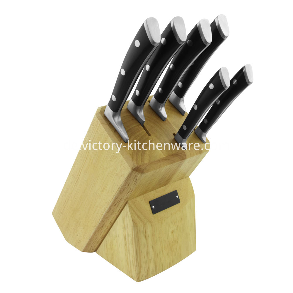Küchenmesser mit Holzblock Kitchen knife with wooden block